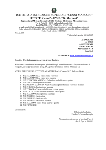 Corsi di recupero . Avviso Ai coordinatori