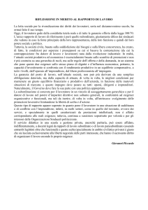 riflessione in merito al rapporto di lavoro