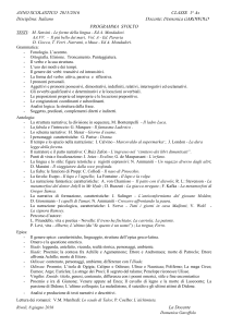 Programma svolto Italiano 1As