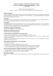 nome dell` insegnamento