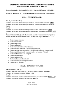 Elenco delle lauree abilitanti all`Iscrizione nel