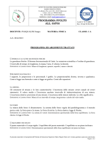 PASQUALINI Sergio MATERIA: FISICA CLASSE: 1 A