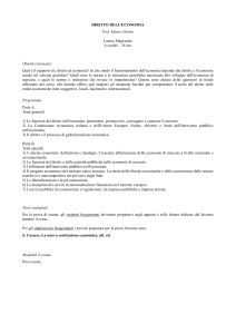 DIRITTO DELL`ECONOMIA Prof. Matteo Ortino Laurea Magistrale 6