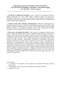 Programma del corso integrato di FISICA