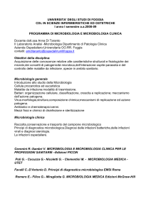 Microbiologia clinica - Facoltà di Medicina e Chirurgia