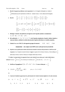 Test verifica algebra – 3 fila Alunno classe I sez. Data Risolvi il
