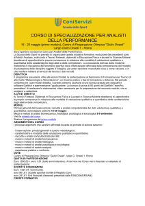 CORSO DI SPECIALIZZAZIONE PER ANALISTI DELLA