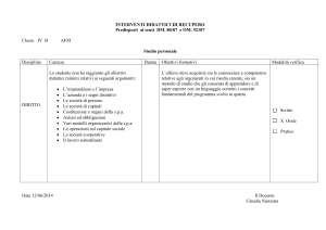 INTERVENTI DIDATTICI DI RECUPERO