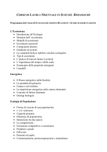 Programma di ECOLOGIA - Università degli Studi di Messina