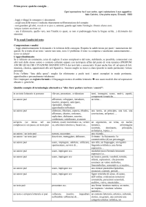 Prima prova: qualche consiglio…