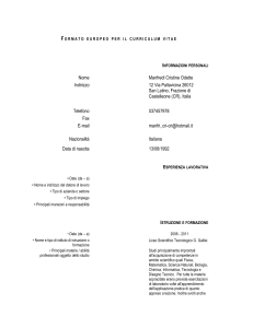 FORMATO EUROPEO PER IL CURRICULUM VITAE