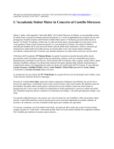 L`Accademia Stabat Mater in Concerto al Castello Sforzesco