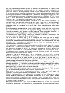 Nota dell`Osservatorio Nazionale Amianto