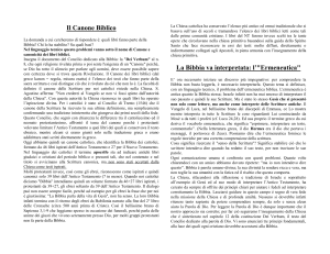 Il Canone Biblico - Santa Maria della Neve
