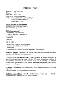 PROGRAMMA SVOLTO