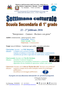 22-27 febbraio 2016 – Settimana culturale