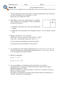Matematica IV Data: Nome: Nome: Serie 10 da consegnare entro il