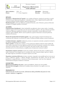 Anno scolastico - liceo Cavalleri