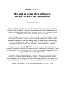 14 marzo 2017 - Rimossa una cisti epatica di mezzo chilo - Area