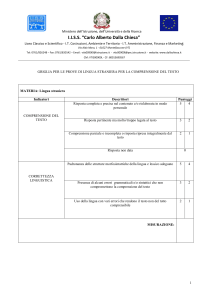 Griglia Valutazione Lingua Straniera: Comprensione Testo