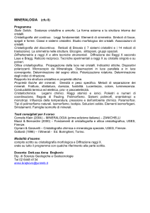 mineralogia - Scienze e Tecnologie Orafe