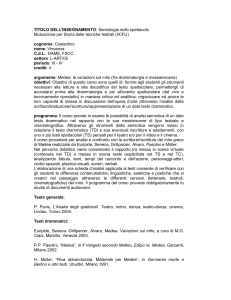 TITOLO DELL`INSEGNAMENTO: Semiologia dello spettacolo