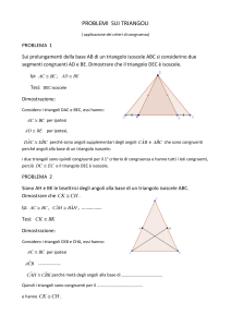 PROBLEMI SUI TRIANGOLI ( applicazione dei criteri di congruenza