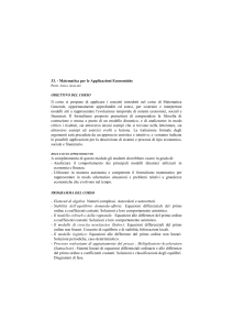 33. - Matematica per le Applicazioni Economiche