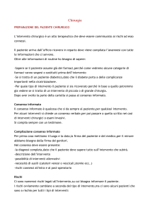 Chirurgia PREPARAZIONE DEL PAZIENTE CHIRURGICO L