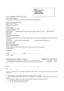 Oggetto: VARIAZIONE POTENZA DISPONIBILE
