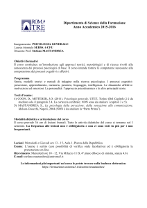 Programma Psicologia generale (SERSS)