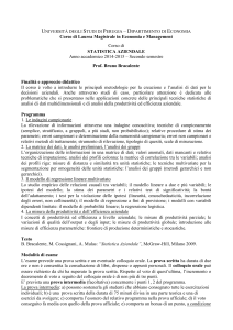 Corso di - Dipartimento di Economia, Finanza e Statistica