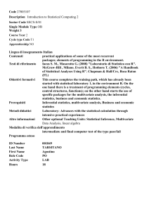 Code 27003107 Description Introduction to Statistical Computing 2