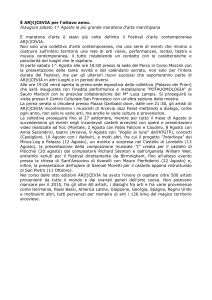 È AR[t]CEVIA per l`ottavo anno. Inaugura sabato 1^ Agosto la più
