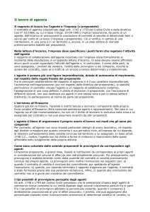Il lavoro di agenzia Il rapporto di lavoro tra l`agente e l`impresa (o