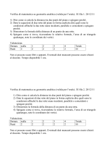 verifica su geometria analitica valida per orale - Digilander