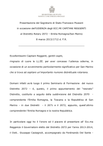 Segretario di Stato – Presentazione agli Ecc.mi Capitani Reggenti