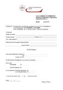 Denuncia annuale quantità imbottigliata