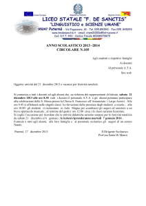 105 attività del 21 dicembre 2013 e vacanze per