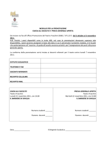 modulo per la prenotazione di spettacoli riservati