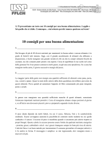 1) Ti presentiamo un testo con 10 consigli per una buona