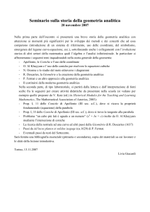 Seminario sulla storia della geometria analitica