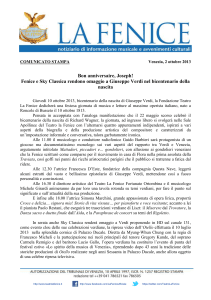Comunicato - Teatro La Fenice