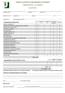 piano di studi - Ingegneria di Internet