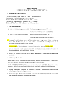 VERIFICA DI STORIA INTRODUZIONE ALLA STORIA