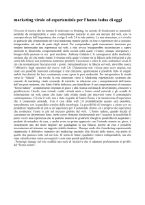 marketing virale ed esperienziale per l`homo ludus di oggi