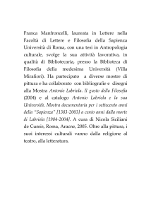 Franca Manfroncelli, laureata nella Facoltà di Lettere e Filosofia
