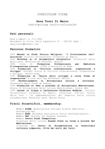 curriculum vitae - Centro Ricerche e Documentazione in