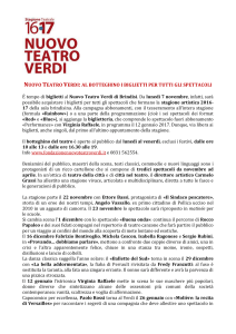 Nuovo Teatro Verdi: al botteghino i biglietti per tutti gli spettacoli È