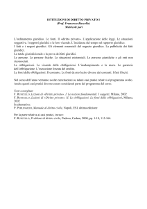 ISTITUZIONI DI DIRITTO PRIVATO I
